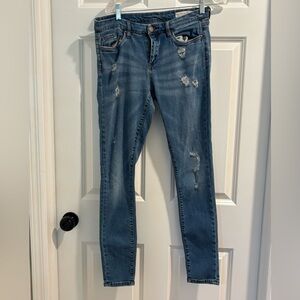 Blank NYC Blue Skinny Jeans Distressed Modern Style